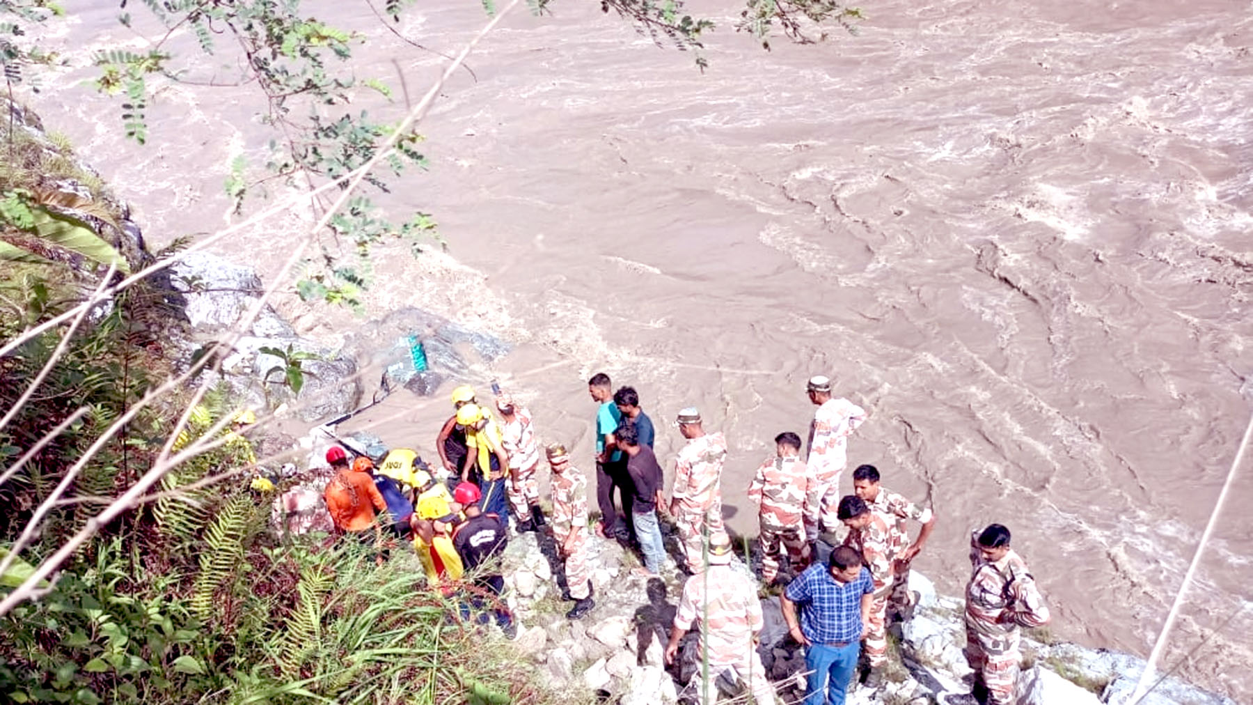 Double-decker bus overturns, 2 dead, 50 injured.